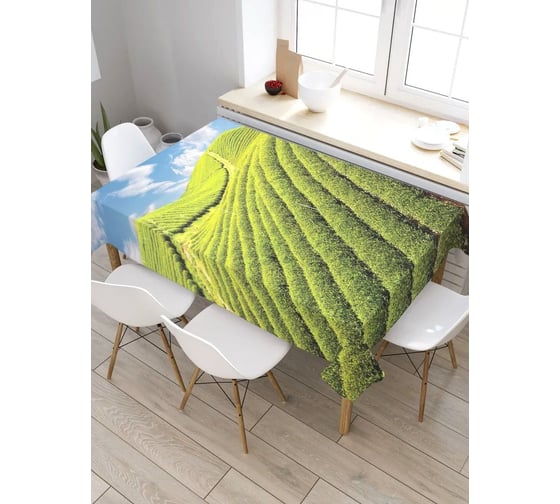 Скатерть прямоугольная из сатена JOYARTY Фермерские холмы tc_9978_120x145 1