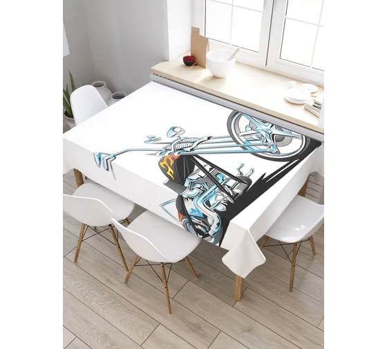 Скатерть прямоугольная из сатена JOYARTY Хромированный мотоцикл tc_9935_120x145 1