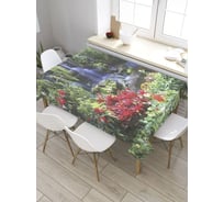 Скатерть прямоугольная из сатена JOYARTY Фонтан весны tc_8874_120x145