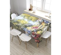 Скатерть прямоугольная из сатена JOYARTY Цветочная аллея tc_9179_120x145