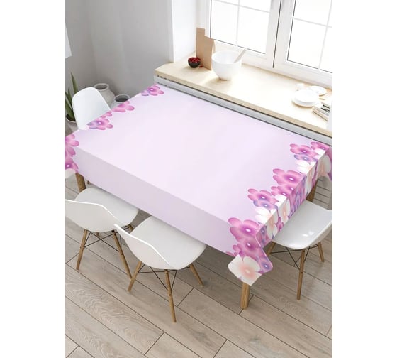 Скатерть прямоугольная из сатена JOYARTY Цветочная параллель tc_22254_120x145 1