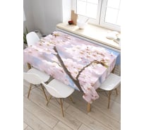 Скатерть прямоугольная из сатена JOYARTY Цветки яблони tc_26798_120x145