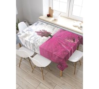 Скатерть прямоугольная из сатена JOYARTY Фиолетовое поле tc_27586_120x145