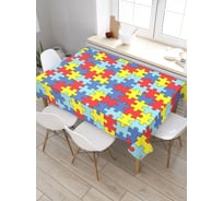 Скатерть прямоугольная из сатена JOYARTY Цветные пазлы tc_4262_120x145