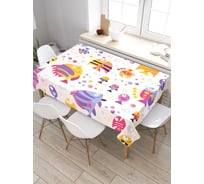 Прямоугольная скатерть из сатена JoyArty Счастливые рыбы tc_2831_120x145