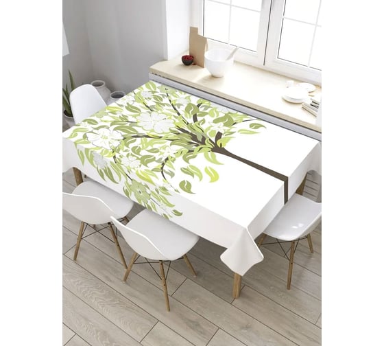 Скатерть прямоугольная из сатена JOYARTY Цветочное дерево tc_28589_120x145 1