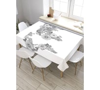 Скатерть прямоугольная из сатена JOYARTY Цветочная карта мира tc_28834_120x145