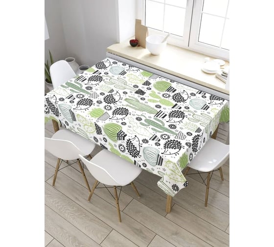 Прямоугольная скатерть из сатена JoyArty Счастливые кактусы tc_26564_120x145 1