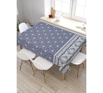 Скатерть прямоугольная из сатена JOYARTY Цветочные клетки tc_28018_120x145