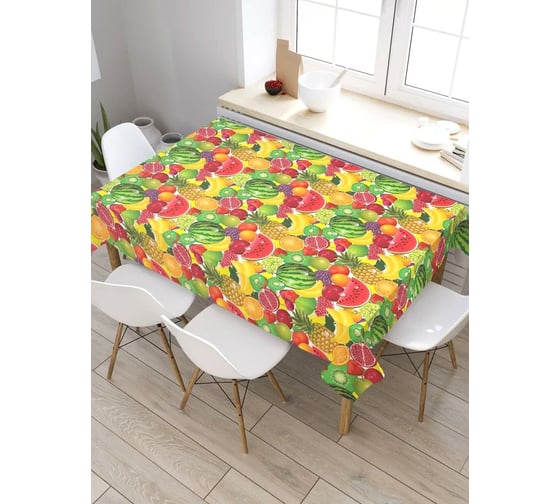 Скатерть прямоугольная из сатена JOYARTY Фруктовый рай tc_27954_120x145 1