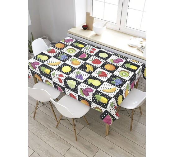 Скатерть прямоугольная из сатена JOYARTY Фрукты и ягоды tc_27937_120x145 1