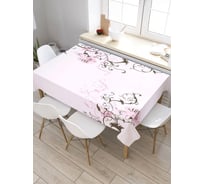 Скатерть прямоугольная из сатена JOYARTY Цветочки с завитками tc_27901_120x145