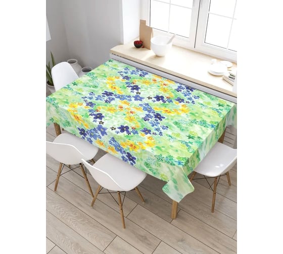 Скатерть прямоугольная из сатена JOYARTY Цветочные ромбы tc_19865_120x145 1