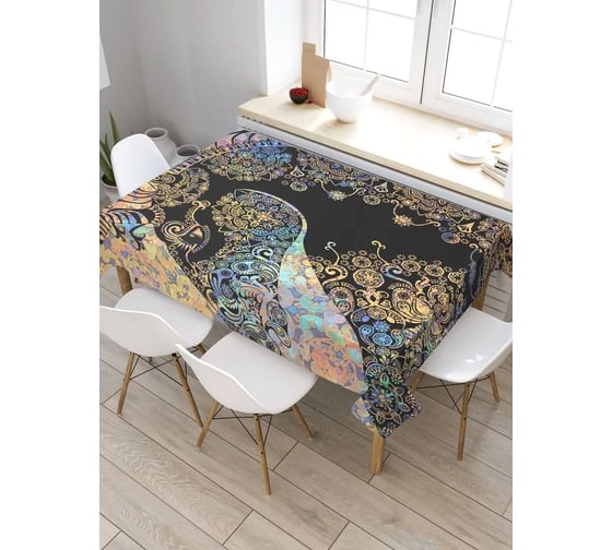 Скатерть прямоугольная из сатена JOYARTY Цветочный едонорог tc_19527_120x145 1
