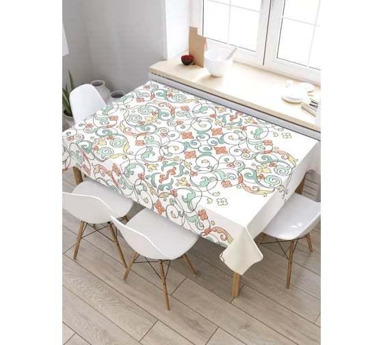 Скатерть прямоугольная из сатена JOYARTY Цветочная сетка tc_19963_120x145 1