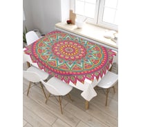 Скатерть прямоугольная из сатена JOYARTY Цветочная вышивка tc_18976_120x145