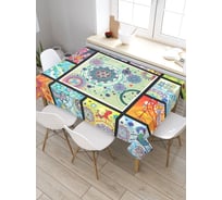 Скатерть прямоугольная из сатена JOYARTY Цветочные механизмы tc_18680_120x145