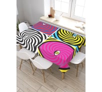 Скатерть прямоугольная из сатена JOYARTY Цветные спирали с глазом tc_18630_120x145