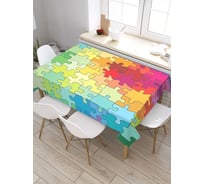 Скатерть прямоугольная из сатена JOYARTY Цветные пазлы tc_29129_120x145