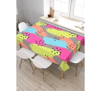 Скатерть прямоугольная из сатена JOYARTY Цветные мазки и треугольники tc_30416_120x145
