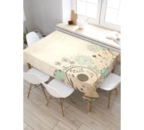 Скатерть прямоугольная из сатена JOYARTY Цветочная виньетка tc_30762_120x145