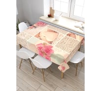 Скатерть прямоугольная из сатена JOYARTY Цветочная фотосессия tc_29979_120x145