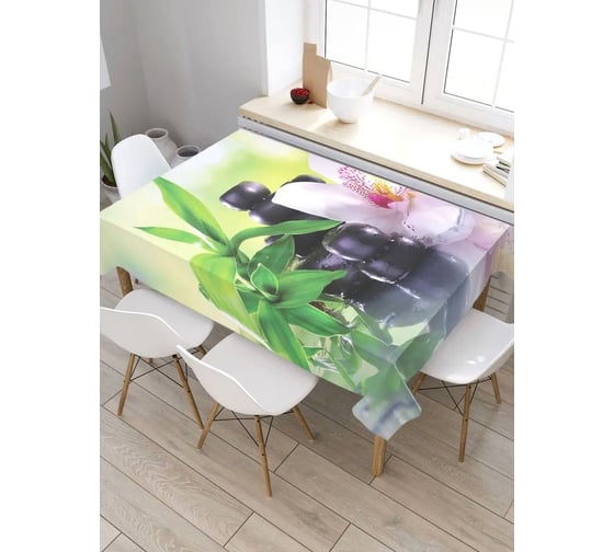 Скатерть прямоугольная из сатена JOYARTY Цветок орхидеи tc_2605_120x145 1