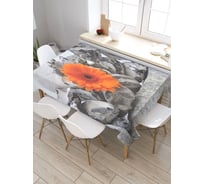 Скатерть прямоугольная из сатена JOYARTY Цветочно-каменная дружба tc_2733_120x145