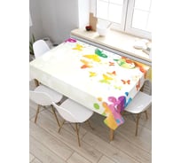 Скатерть прямоугольная из сатена JOYARTY Фантазия с бабочками tc_21770_120x145