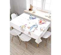 Скатерть прямоугольная из сатена JOYARTY Хитрые рыбы tc_21317_120x145
