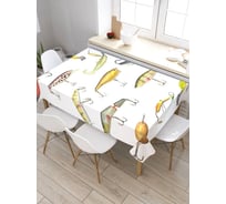 Скатерть прямоугольная из сатена JOYARTY Цветная блесна tc_21299_120x145