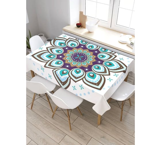 Скатерть прямоугольная из сатена JOYARTY Цветочное выступление tc_21205_120x145 1