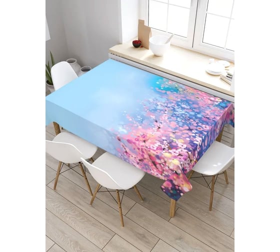 Скатерть прямоугольная из сатена JOYARTY Цветочное произведение tc_21167_120x145 1