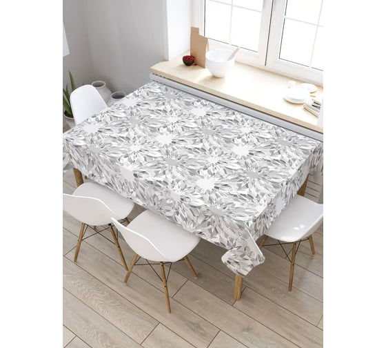 Скатерть прямоугольная из сатена JOYARTY Цветочный мрамор tc_21105_120x145 1