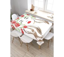 Скатерть прямоугольная из сатена JOYARTY Цветочная прическа tc_21050_120x145