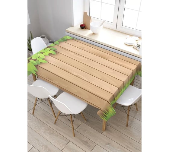 Скатерть прямоугольная из сатена JOYARTY Цветок на заборе tc_20970_120x145 1