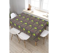 Скатерть прямоугольная из сатена JOYARTY Цветочные рыбы tc_28870_120x145