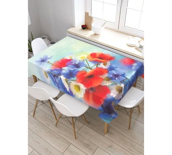 Скатерть прямоугольная из сатена JOYARTY Цветочный мост tc_21142_120x145 1