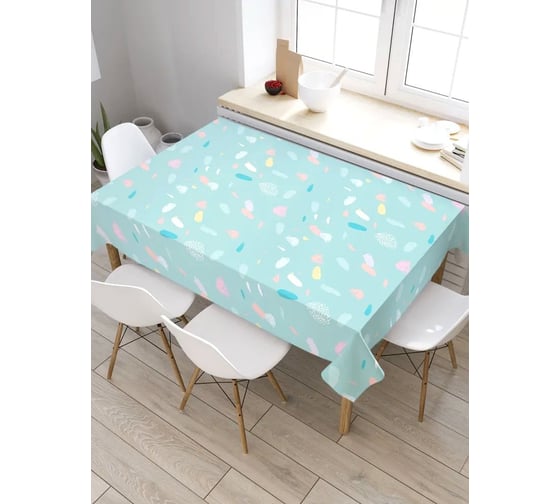 Скатерть прямоугольная из сатена JOYARTY Цветочные пятна tc_20488_120x145 1