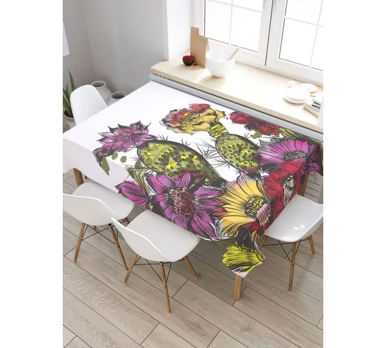 Скатерть прямоугольная из сатена JOYARTY Цветение кактусов tc_36151_120x145 1