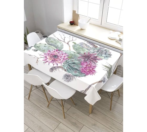 Скатерть прямоугольная из сатена JOYARTY Цветок на кактусе tc_36161_120x145 1