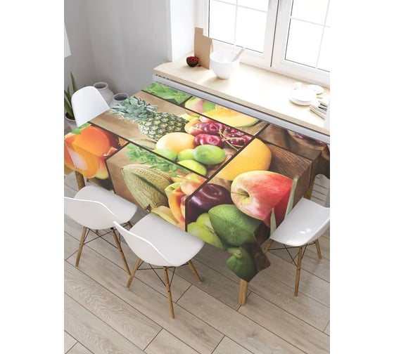 Скатерть прямоугольная из сатена JOYARTY Фруктовая фотосессия tc_29951_120x145 1