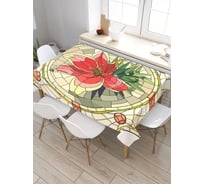 Скатерть прямоугольная из сатена JOYARTY Цветочная рамка tc_30310_120x145