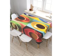 Скатерть прямоугольная из сатена JOYARTY Цветные чашки tc_29939_120x145