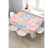 Скатерть прямоугольная из сатена JOYARTY Цветные круги tc_29392_120x145