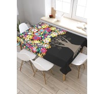 Скатерть прямоугольная из сатена JOYARTY Цветочное дерево tc_29658_120x145