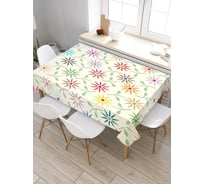 Скатерть прямоугольная из сатена JOYARTY Цветочные полосы tc_29823_120x145