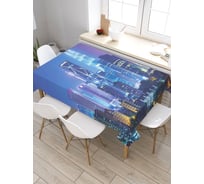 Скатерть прямоугольная из сатена JOYARTY Фиолетовые башни tc_29803_120x145