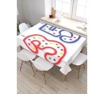 Скатерть прямоугольная из сатена JOYARTY Цветные свечи 35-летия tc_33298_120x145