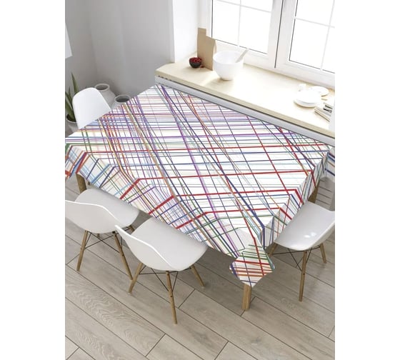 Скатерть прямоугольная из сатена JOYARTY Хаотичные линии tc_33100_120x145 1